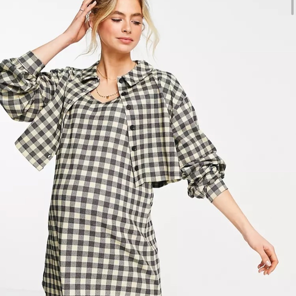 ASOS maternity checkered dress size 14